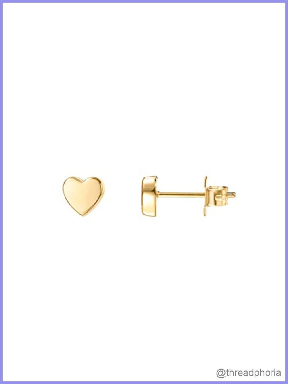 14K Gold Plated Dainty Heart Stud Earrings 925 Silver Posts Women Minimalist